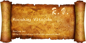 Rocskay Vitolda névjegykártya